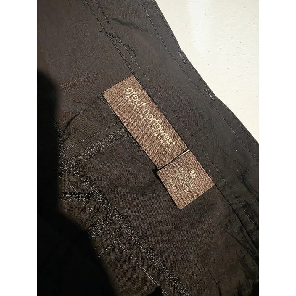 Great Northwest Convertible Cargo Pants Mens 36x30 Black Zip Off Hiking Outdoor